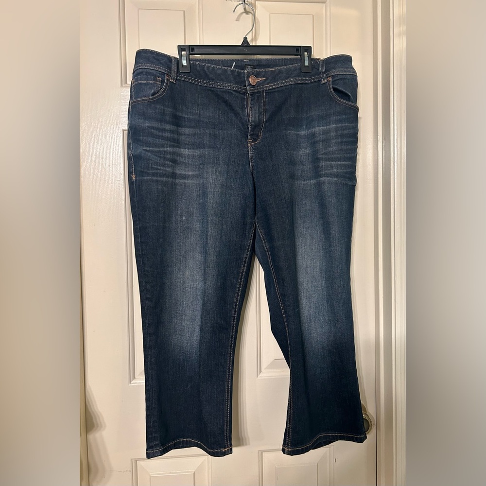 Lane Bryant Women's High-Rise Dark Indigo Straight Jeans